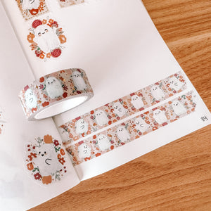 Ghostie Garden washi tape with Gold Foil - Ghost Washi Tape - Ghost Art - Part of the Ghostie Garden collection