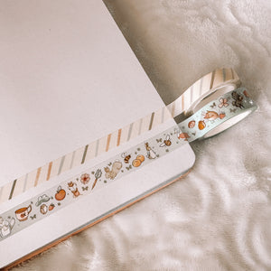 Spring Rabbit inspired washi tape set with Silver Holographic Foil