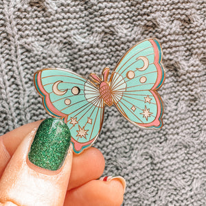 Celestial Moth Pin - GLOW IN THE DARK - Celestial Collection