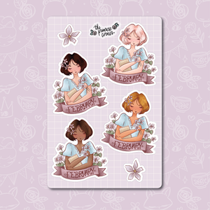 February Girl Sticker Sheet - Violets - Monthly Birth Flower Collection