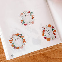 Load image into Gallery viewer, Cute Ghost GOLD FOIL journaling sticker sheet - translucent stickers - Ghostie Garden Collection