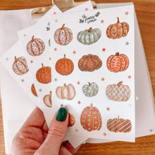Load image into Gallery viewer, Pumpkin Gold FOIL journaling sticker sheet - translucent stickers - Pumpkin Collection