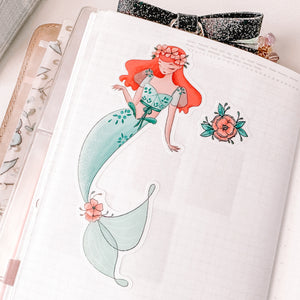 Mermaid Characters Sticker Sheet - Seas The Day Collection - Vinyl Stickers