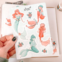Load image into Gallery viewer, Mermaid Characters Sticker Sheet - Seas The Day Collection - Vinyl Stickers