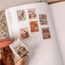 Load image into Gallery viewer, Summer in France STAMP washi tape with Gold Foil - Original Design