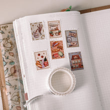 Load image into Gallery viewer, Summer in France STAMP washi tape with Gold Foil - Original Design