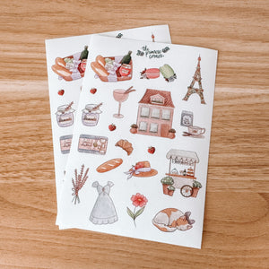 Summer in France journaling sticker sheet - translucent stickers