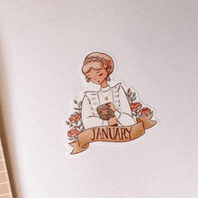 Load image into Gallery viewer, January Girl Sticker Sheet - Carnations - Monthly Birth Flower Collection