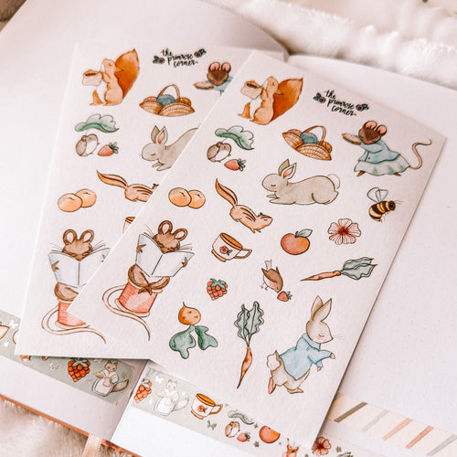 Spring Watercolor journaling sticker sheet - translucent stickers