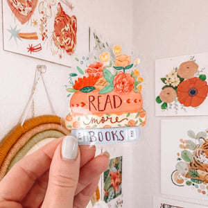 Read More Books Vinyl Sticker Decal - Hand Painted