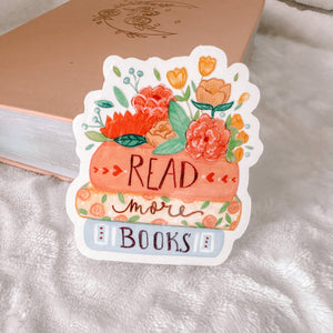 Read More Books Vinyl Sticker Decal - Hand Painted