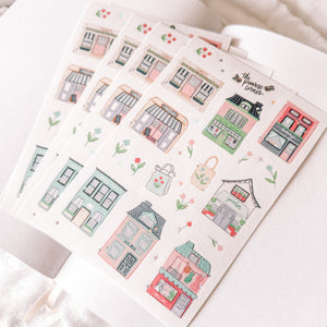 Shops Holographic Silver FOIL journaling sticker sheet - translucent stickers - Shops Collection