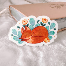 Load image into Gallery viewer, Sleeping Floral Fox Vinyl Sticker Decal - Hand Painted