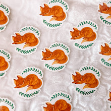 Load image into Gallery viewer, Sleepy Fox Vinyl Sticker Decal - Hand Painted