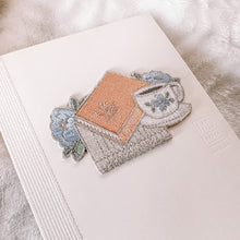 Load image into Gallery viewer, Soft + Cozy Embroidery Patch with Silver Metallic Thread - Self Adhesive  - Part of the Soft + Cozy collection