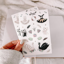 Load image into Gallery viewer, Swan Lake Holographic silver FOIL journaling sticker sheet - translucent stickers - Swan Lake Collection