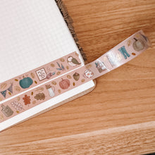 Load image into Gallery viewer, Sweater Weather washi tape with Gold Foil - Autumn Washi Tape - Ghost Art - Part of the Sweater Weather collection