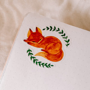 Autumn and Winter Fox journaling sticker sheet - translucent stickers - Journaling Sticker Collection