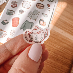 Hygge Home journaling sticker sheet - translucent stickers