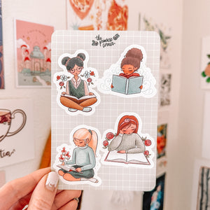 I'd Rather Be Reading Characters Sticker Sheet