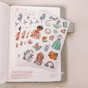 Spring Cottage journaling sticker sheet - Restocked - translucent stickers