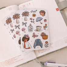 Load image into Gallery viewer, Spring is Here journaling sticker sheet - Restocked - translucent stickers