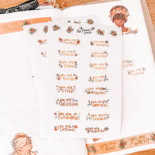 Load image into Gallery viewer, You&#39;ve Got This journaling sticker sheet - Gold Foiled - translucent stickers