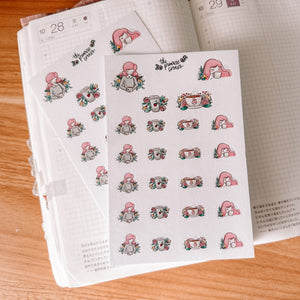 Coffee Character Sticker Sheet - translucent stickers