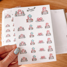 Load image into Gallery viewer, Headache Character Sticker Sheet - translucent stickers