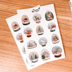 Snow Globes journaling sticker sheet - translucent stickers