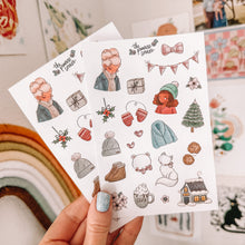 Load image into Gallery viewer, Winter journaling sticker sheet - translucent stickers