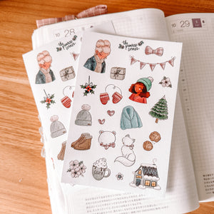 Winter journaling sticker sheet - translucent stickers