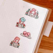 Load image into Gallery viewer, Headache Character Sticker Sheet - translucent stickers
