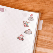 Load image into Gallery viewer, Self Care Character Sticker Sheet - translucent stickers