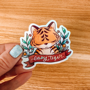 Holographic Easy Tiger Vinyl Sticker Decal - Illustrated Collection