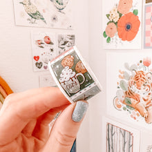 Load image into Gallery viewer, Winter STAMP washi tape with Silver Foil - Original Design