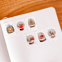Load image into Gallery viewer, Snow Globe 2.0 STAMP washi tape with Silver Foil - Original Design