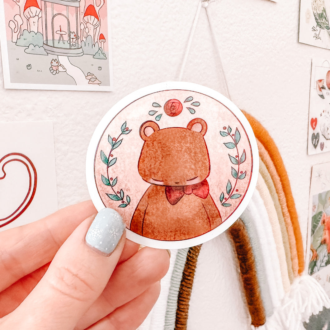 Cozy Bear Vinyl Sticker Decal - Illustrated Collection