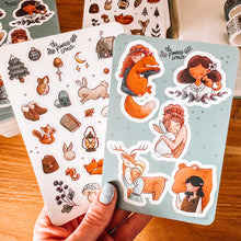 Load image into Gallery viewer, Cozy Woodland Characters Sticker Sheet