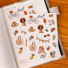 Load image into Gallery viewer, Hello Summer journaling sticker sheet - translucent stickers