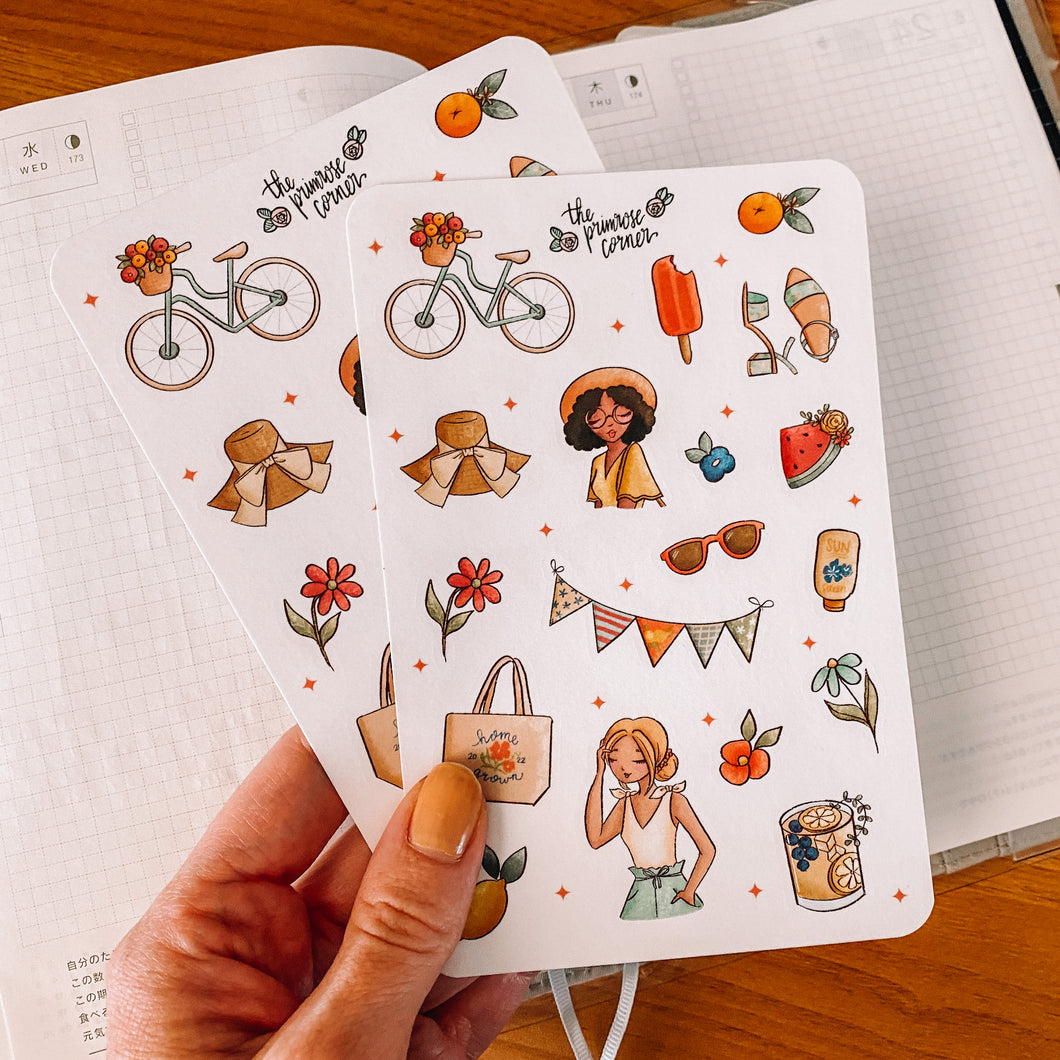 Hello Summer journaling sticker sheet - translucent stickers – The Primrose  Corner