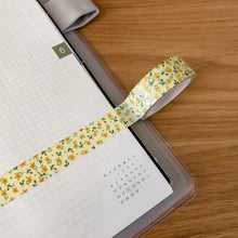 Load image into Gallery viewer, Yellow Flowers with Gold Foil Washi Tape - Original Design