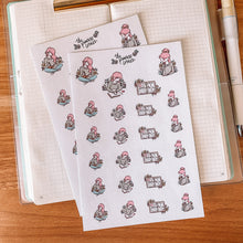 Load image into Gallery viewer, Planning and Journaling Character Sticker Sheet - translucent stickers