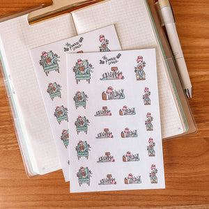 Reading Character Sticker Sheet - translucent stickers