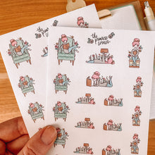 Load image into Gallery viewer, Reading Character Sticker Sheet - translucent stickers