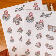 Load image into Gallery viewer, Planning and Journaling Character Sticker Sheet - translucent stickers