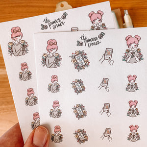 Phone Time Character Sticker Sheet - translucent stickers