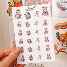 Load image into Gallery viewer, Phone Time Character Sticker Sheet - translucent stickers