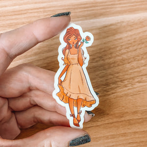 Rose Girl Vinyl Sticker Decal - Illustrated Collection