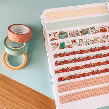 Load image into Gallery viewer, Mint, Yellow, Tan Grid Washi Tape Set - Set of 3 - Original Design